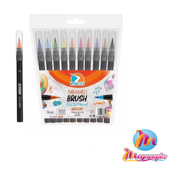 MARCADORES EZCO PUNTA PINCEL X 10 UNIDADES