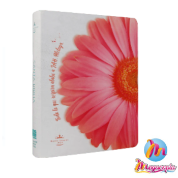 Biblia Reina Valera 1960 Letra Grande Petalos Rosas Flexible