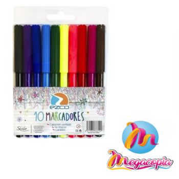MARCADORES ESCOLARES LARGOS X10 EZCO